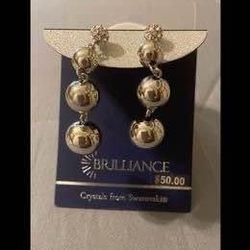 SILVER/RHINESTONE EARRINGS - SEE DESCRIPTION
