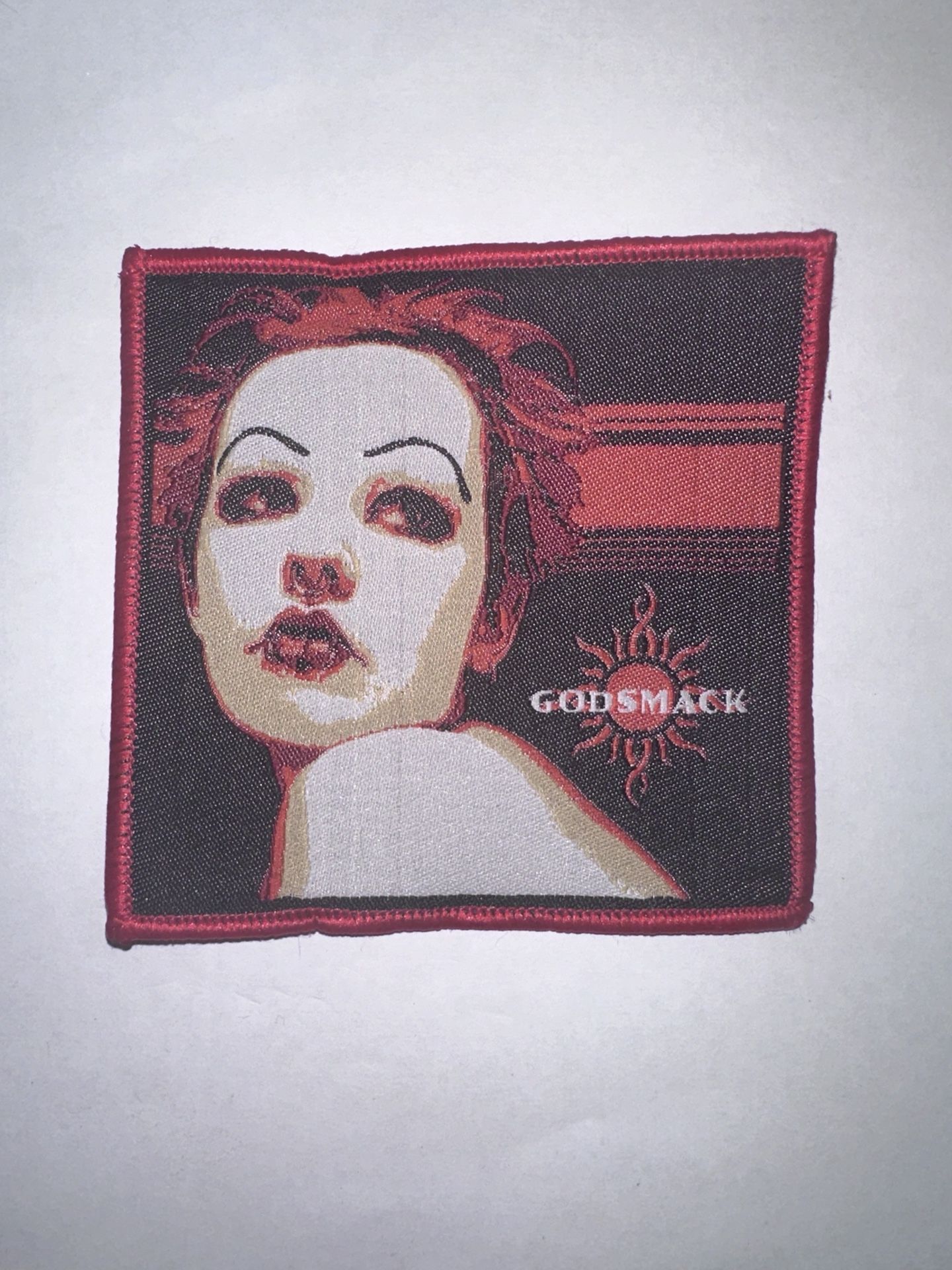 GODSMACK, RED BORDER, SEW ON WOVEN PATCH