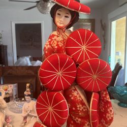 Vintage Chinese Warrior Doll 23 inch tall