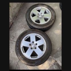 2 — 255/55r18 5x5 5x127 Jeep Grand Cherokee Wrangler Wheels Rims Good 80% Treads Tires!!!!!