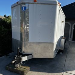 14’  V-Nose Dual Axle Motorcycle Hauler Aluminum Lightweight 