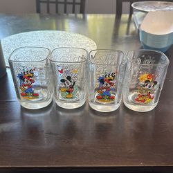Vintage 2000 Mickey Glass Cups
