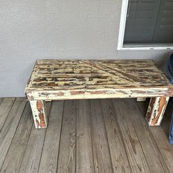 Very Heavy Wood Table And End Table 