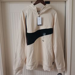 XXLT Nike Swoosh Men's Half-Zip Pullover Hoodie Creme