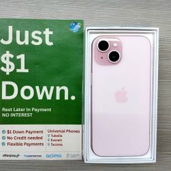 Apple IPhone 15 128gb  Unlocked, FREE Smartwach/ Headphones. Pay $1 Today Rest in payments. NO CREDIT NEEDED FINANCING