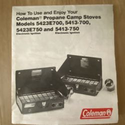 Vintage Coleman 2 Burner Propane Stove Model #5423E700. Never used.