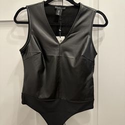 Sincerely Jules Vegan Leather Bodysuit, New