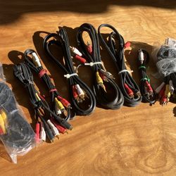 Nine Assorted RCA Cords