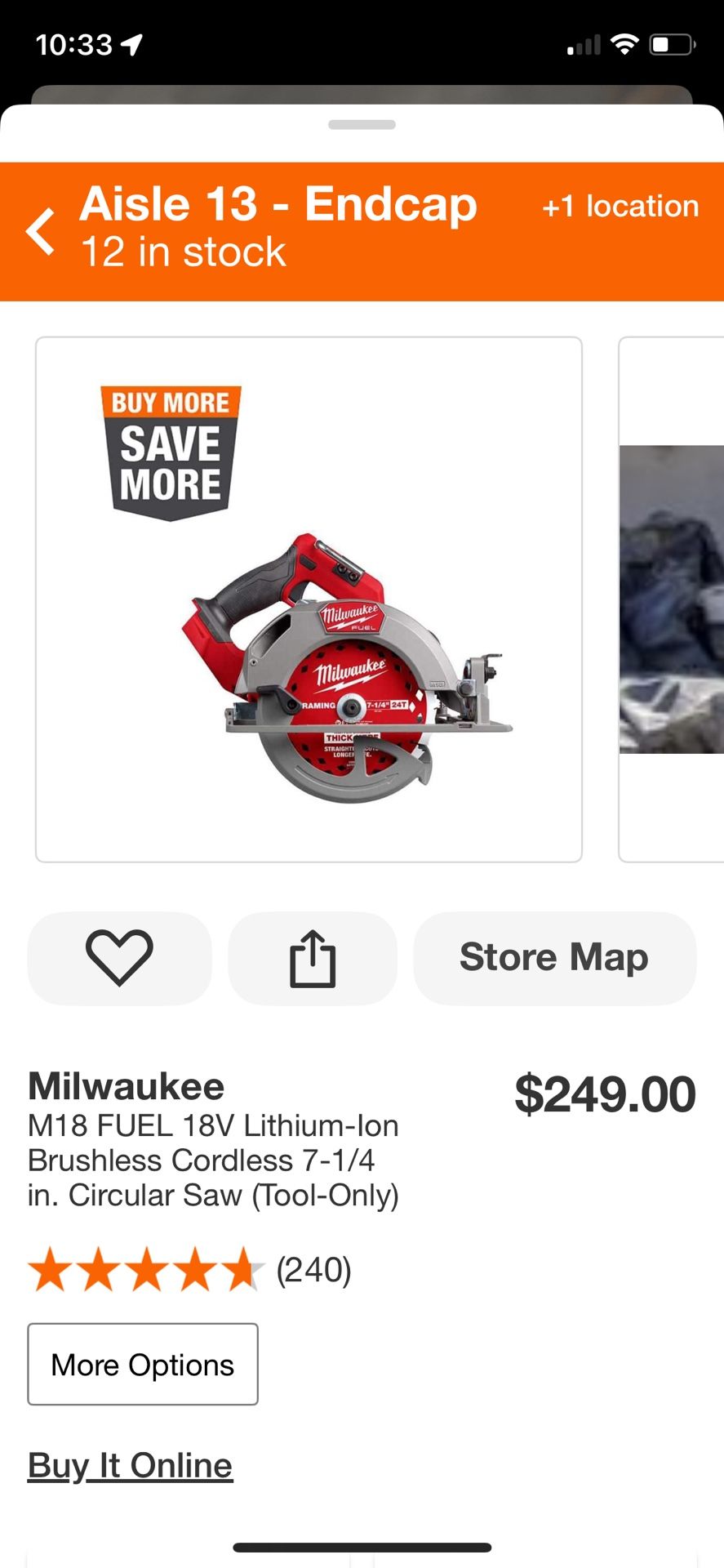 7-1/4 Milwaukee Cordless Circular Saw