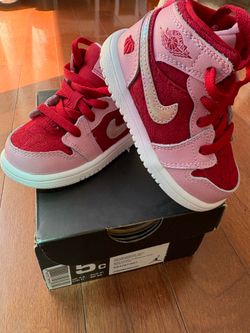 Jordan 1 Mod Flex TD “Ion Pink / Gym Red - White” - Size 5C - NEVER WORN