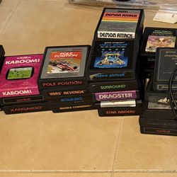 Atari with controllers and games