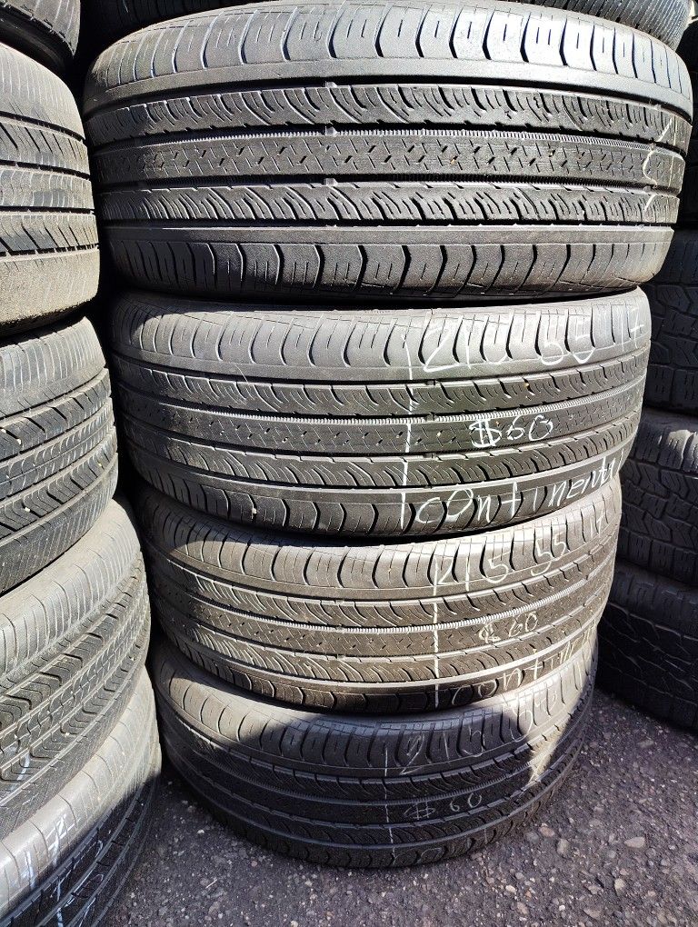 4 Good Continental Tires Size 215-55-17 All 4 For $220 Free Installation And Balance