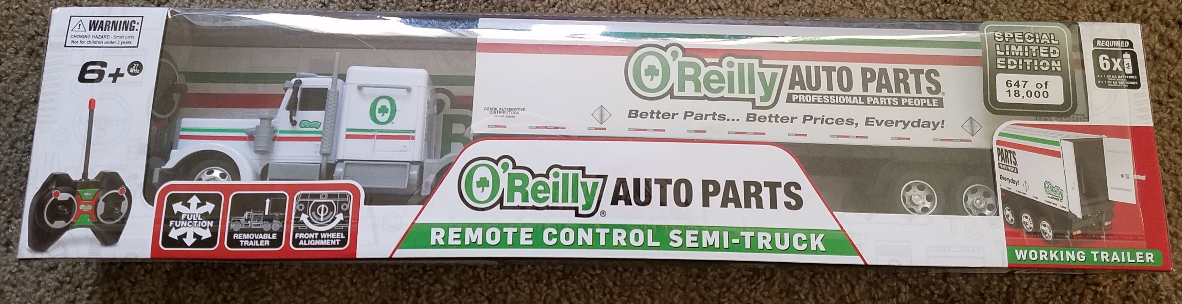 O'Reilly Auto Parts remote control semi truck