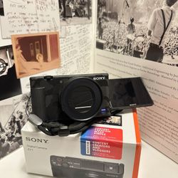 Sony ZV-1 Camera Vlogging Bundle, Camo Wrap, Wide-Angle 52 mm adapter, 4 batteries