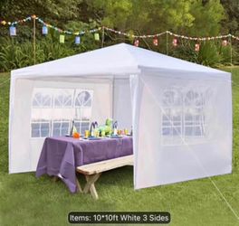 10'x 10' Party Tent Outdoor Canopy Tent for Parties with 3 Moveable Walls Waterproof Patio Gazebo Tent