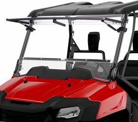 Flip-up Windshield for Pioneer 700 & 700-4 2014-2026 Clear PC Flip‑up Design; Impact & Scratch Resistant; UV‑Block Protection; Dust & Wind Block; Crys