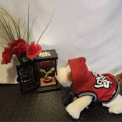 Red "Love Stinks" hooded dog shirt size small