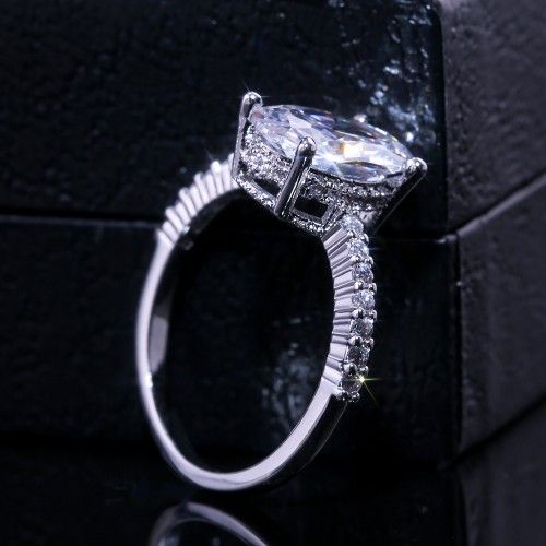 "Wedding Anillo Large Independent Oval Gemstone Silver Ring for Women, VIP470