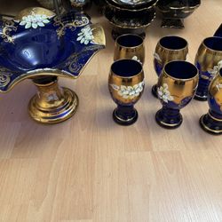 Bohemian Crystal Antique China Set 