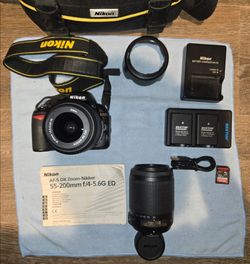 Nikon D3100 Digital SLR Camera 14.2MP 18-55mm Lens HD Video 3837 Clicks 34GB SD