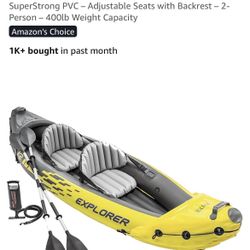 Intex 68307EP Explorer K2 Inflatable Kayak Set New In Box $100 OBO