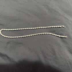 Silver rope chain 20 in