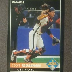 1992 Pinnacle Eddie Taubensee Houston Astros #538 Rookie RC Baseball Card Vintage Collectible Trading Sports MLB Major League