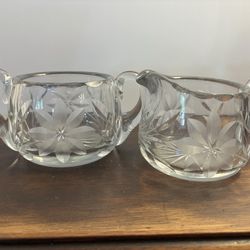 AMERICAN BRILLIANT PERIOD FLORAL SUGAR / CREAMER SET