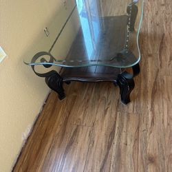 Glass  and wood Coffee Table