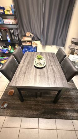 Modern gray dining room table