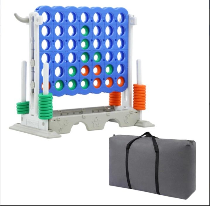 SDADI 3-in-1 Giant 4-in-a-Row Connect Game with Golf & Ring Toss – Indoor/Outdoor Family Fun !!!!