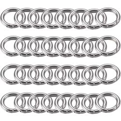 32 pcs Spring O Rings, Zinc Alloy Round Metal Split Rings Small Clamp