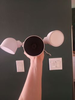 White Dual Floodlight Security Camera Google Nest