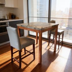 Counter Height Dining Table and 2 Bar Stools