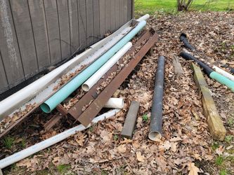 Misc. PVC Pipe, Green Pipe, Gutters, Steel