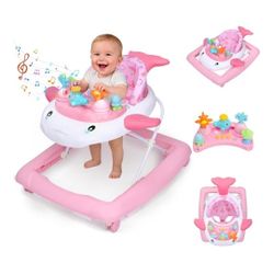 NIB Pink Baby Girls Ocean Animals Baby Walker