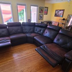 Leather Couch - Reclines On Both Ends