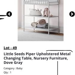 Little Seeds Piper Upholstered Metal Changing Table Nursery  Furniture,dove Gray