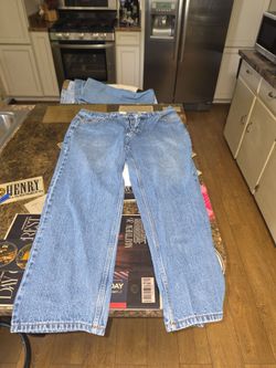 Blue jeans thirty six inch waste.👖
