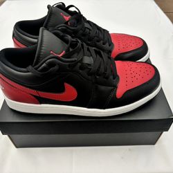 Air Jordan 1 Low - “Bred” Black and red Sz. 10.5