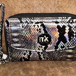 Mary Kay Holographic Snake Print Wristlet Wallet