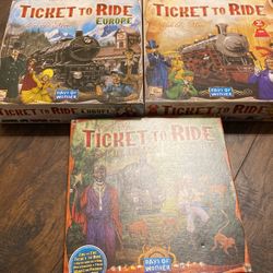 Ticket To Ride Board Games - Original, Europe And Africa Expansion