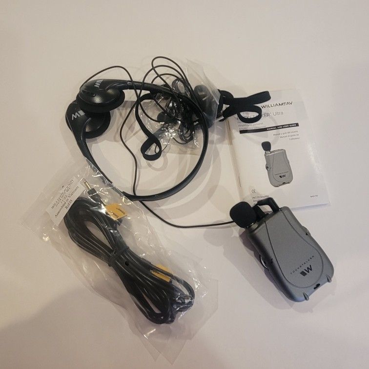 Williams Sound Pocketalker Ultra Personal Sound Amplifier Bonus Pack PKT
D1 No box. Perfect shape, like new. No box. Please see photos for details.