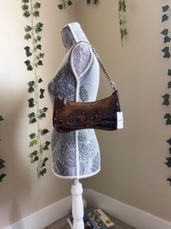 ALDO VINTAGE Y2K BROWN SHINY PURSE WITH CHAIN