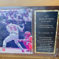 #25 Mark Mcquire 79 Home Run Hits In A Single Season Collectors Edition Plaque