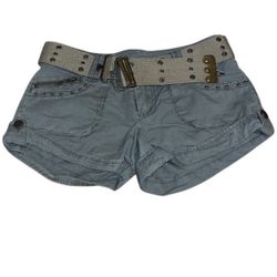 Army Green Cargo Shorts with Studs  and aStylish Belt 