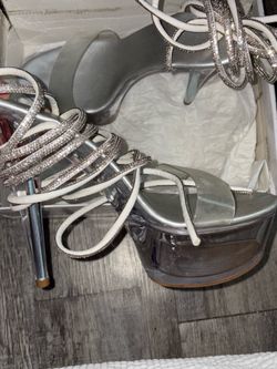 Silver / glitter High Heels , size 8/9