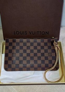 Authentic Louis Vuitton Damier Ebene Neverfull MM Pouch