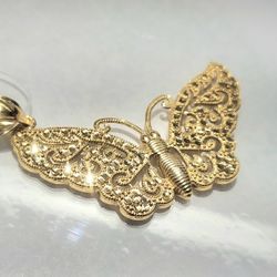 14k Gold Butterfly Pendant