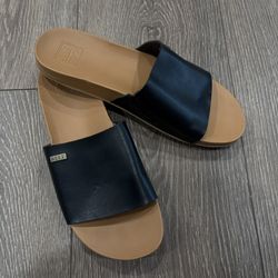 Black Reef Leather Sandals 